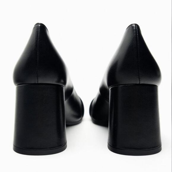 Zara Black SINGLE MONK STRAP LEATHER SHOES 7.5 US - Picture 5 of 16